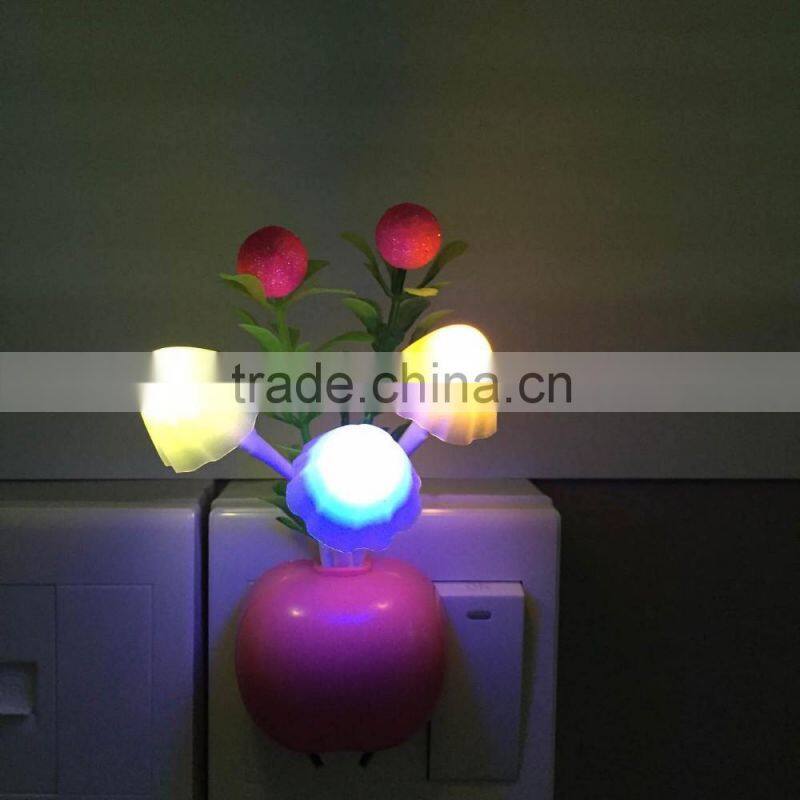 BBY-1506F1 LED mushroom colorful night light with sensor