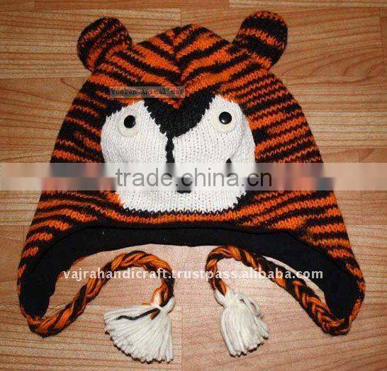 Nepal Woolen Inner Fleece Pink Winter Christmas Child Hat