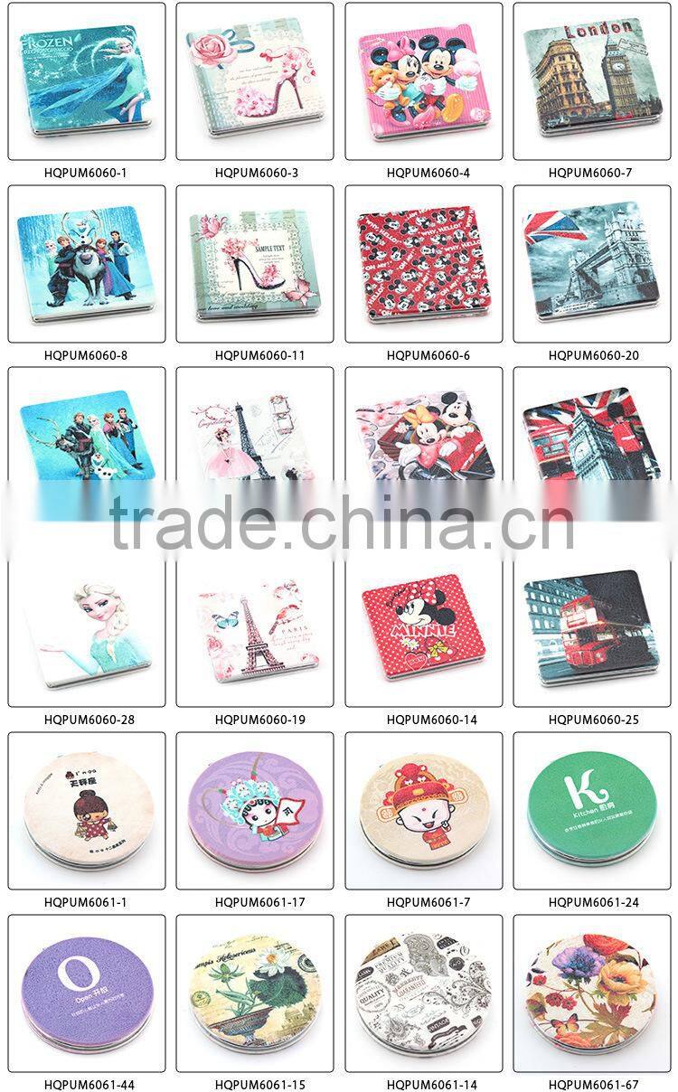 Single Side Pu Pocket Mirror With Pouch