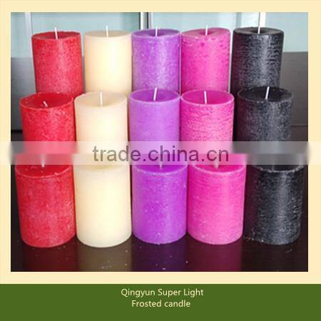 low temperature frosted pillar religious candle