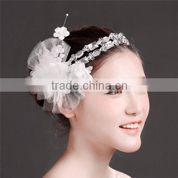 MYLOVE white flower crystal garland bridal hair jewelry High quality MLF109