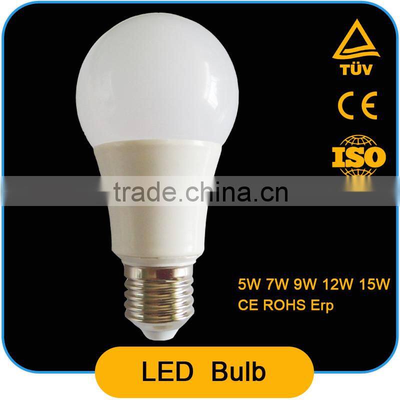 Free Sample LED Bulb 5W 7W 9W 10W E27 A60 LED Light 90lm/w,80Ra 270 Degree Beam Angle AC85-265V CE RoHs ErP Approved
