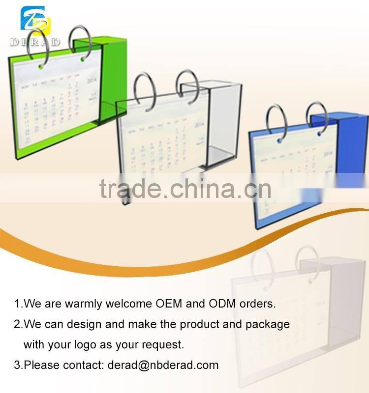 Acrylic Desktop Table Calendar with Pen Holder