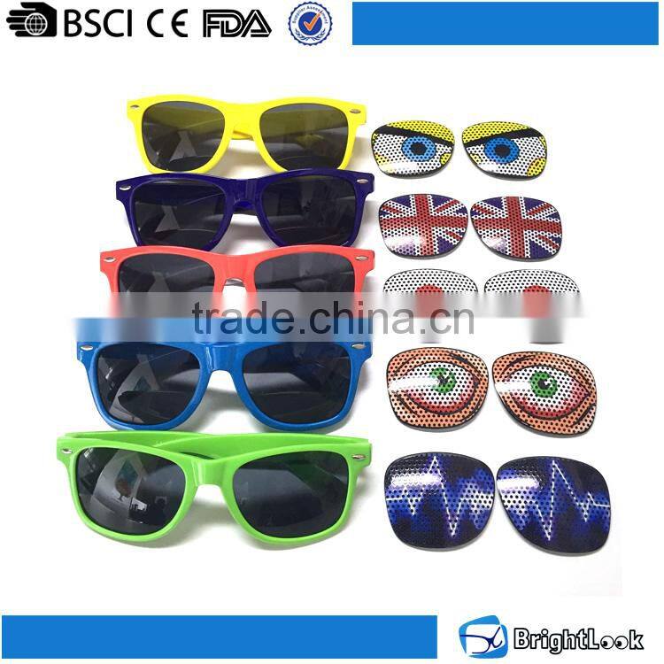 classical vogue best price free sample colored plastic cheap custom pinhole lens printing promotional sunglasses no minimum
