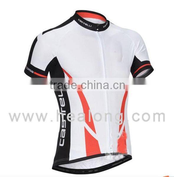 stretchy zipper collar factory price cycling uniform set