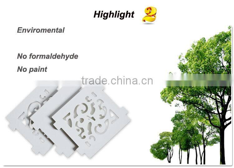 2015 hot sale Decorative Pure White WPC Carved Display Hollow Out Floating Shelf