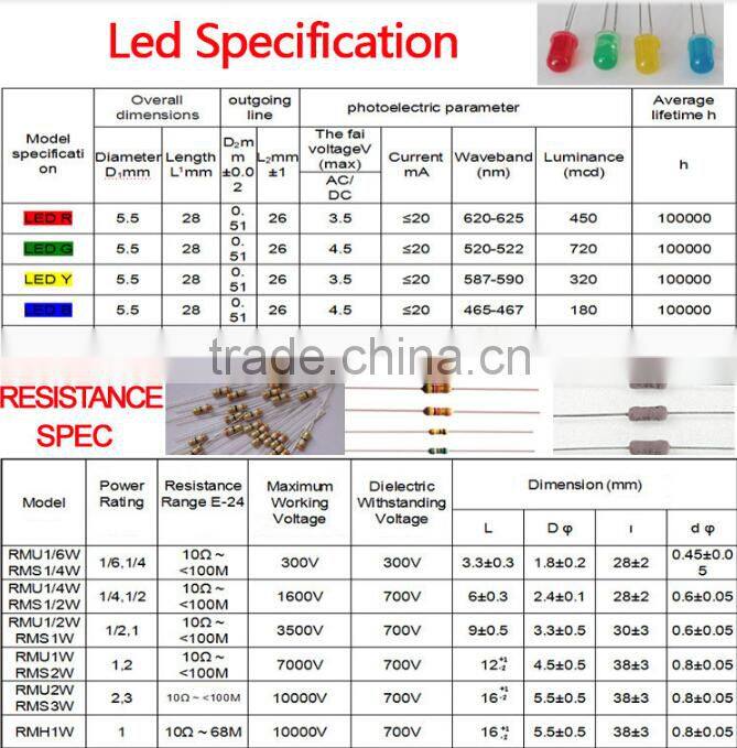 10mm 12v Oven led indicator lighting with LED bulb pilot signal lamp 18.5cm wire