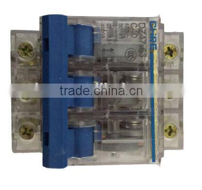 mini circuit breaker with transparent cover DZ47-63 3P 6-32A