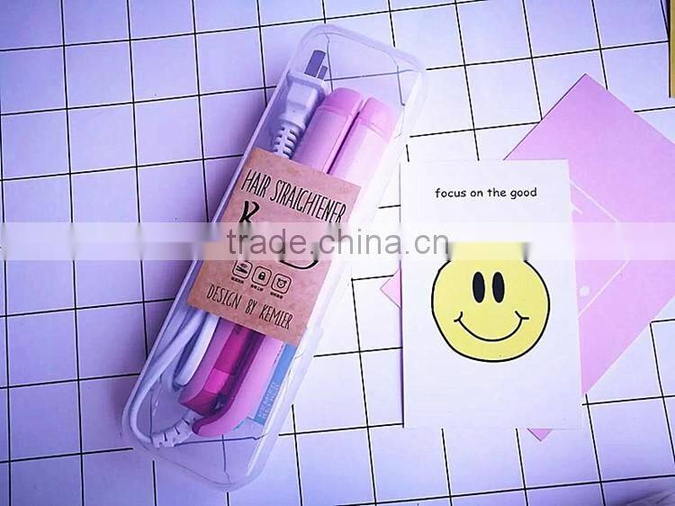 Professional Ceramic flat iron hair straightener and curler set