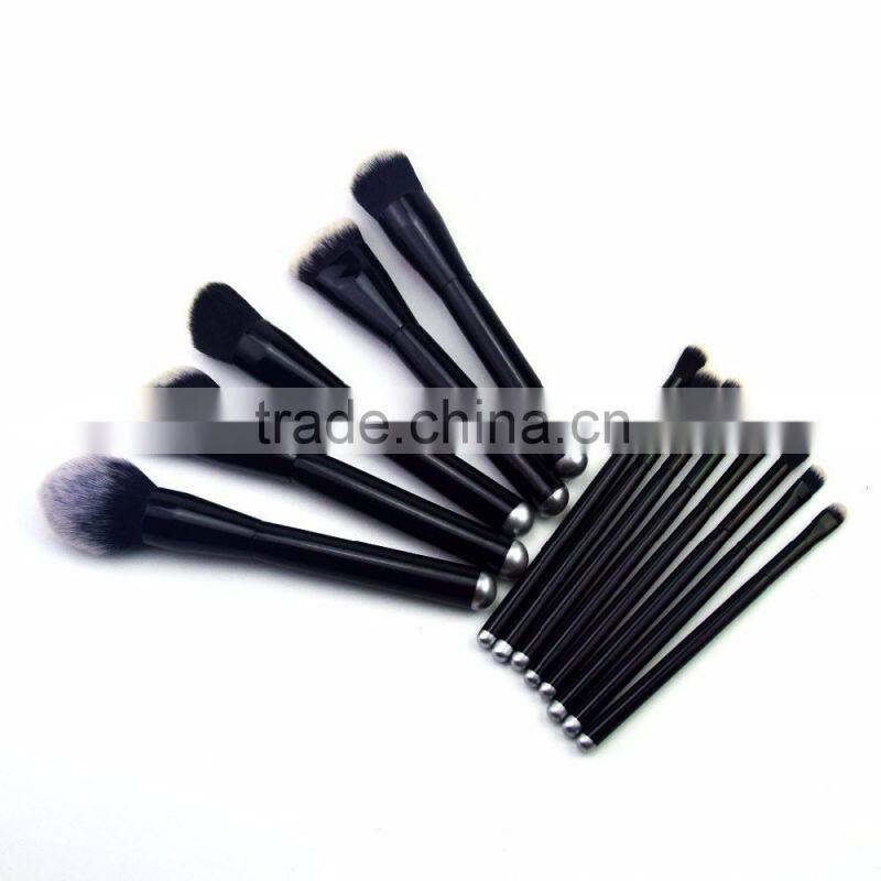 Best selling products! 13pcs / 15pcs black wood handle cosmetics make up brushes professional make up brush set !!!