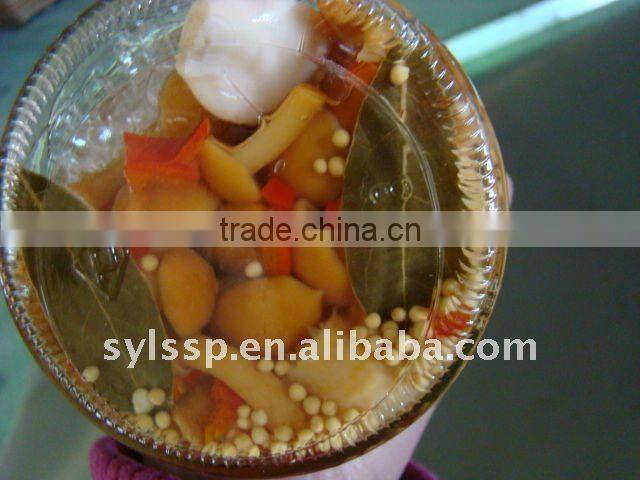 Marinated Nameko in glass jars