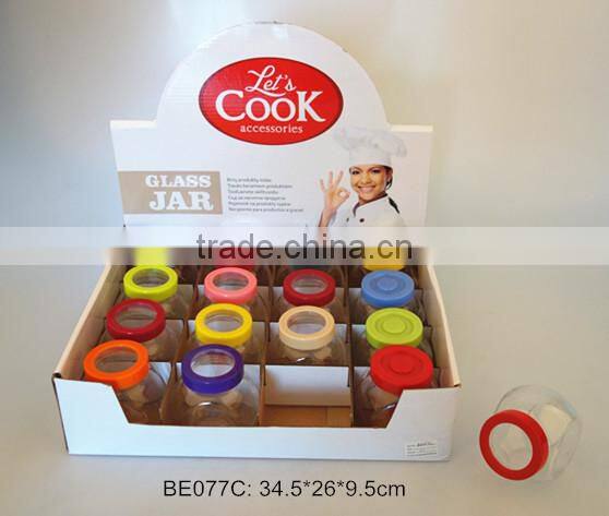 spice jar glass set in a display box