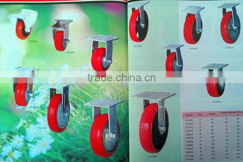 Manufacturer's high quality trundles 3''-12'' Rigid caster Rubber caster wheel for hand carts Truckle of platform trolley