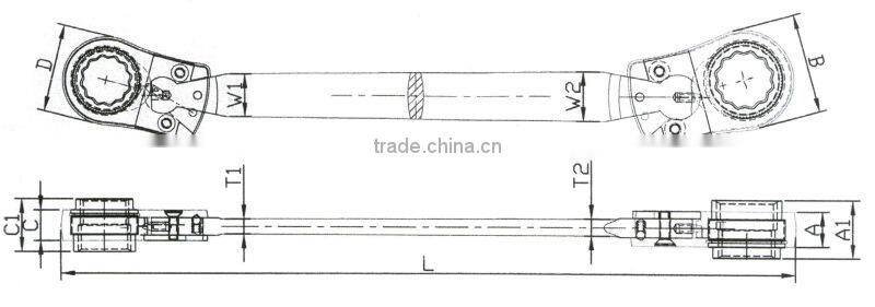 New 4 in 1 Reversible Gear Wrench W/O Switch