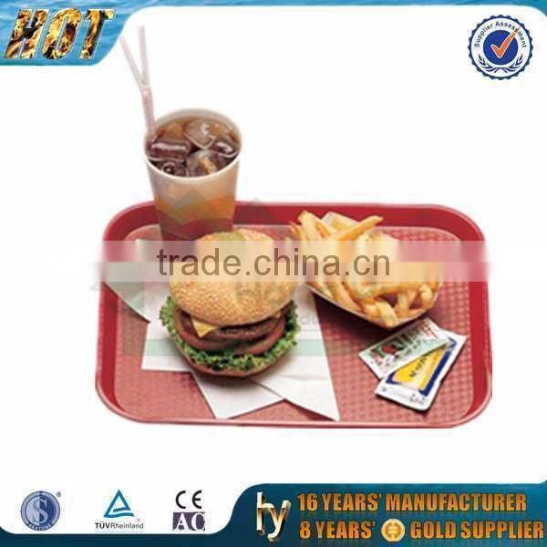 Food grade PP Non-slip Stackable rectangular food court plastic serving trays wholesale