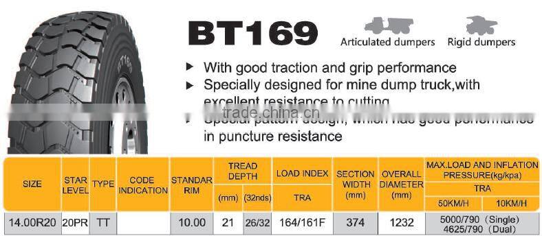 otr radial wheel tyre BT169