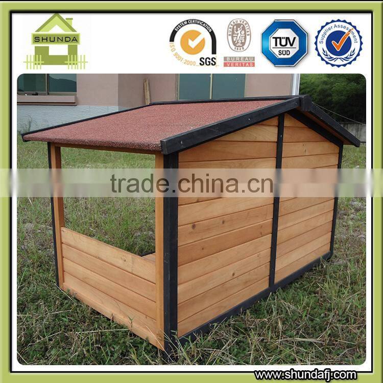 SDD11 Fancy modular decorative cute heated Large Wooden backyard dog kennels with Patio Balcony