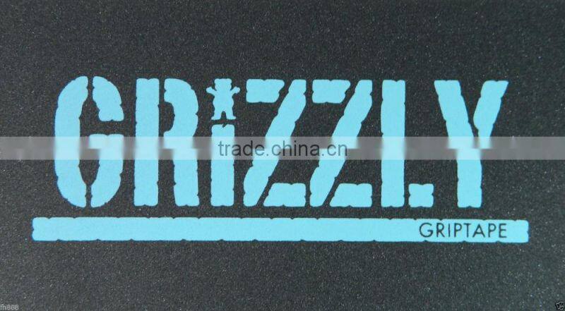9"x33" Stamp Print Griptape, Blue Grizzly Griptape