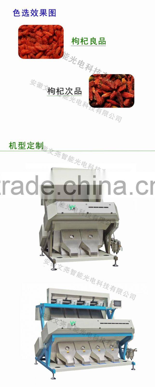WY CCD Wolfberry color sorting equipment in Hefei color sorter price