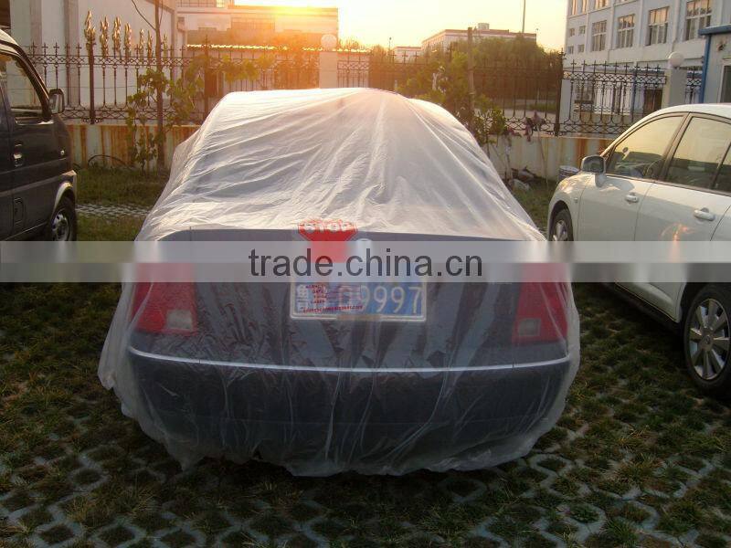 Plastic car cover printed logo on sale