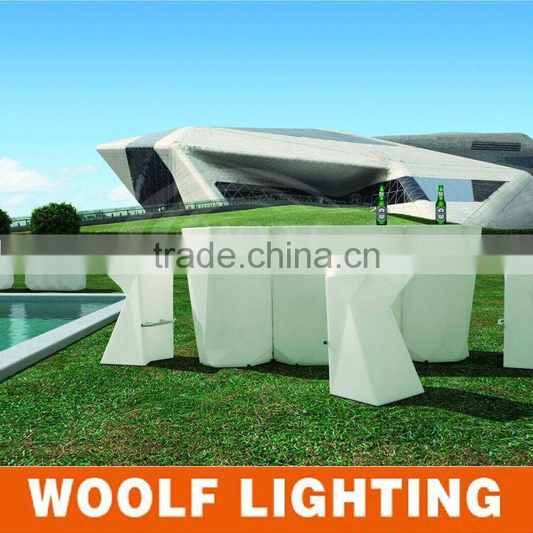 waterproof glowing PE wine table led bar counter