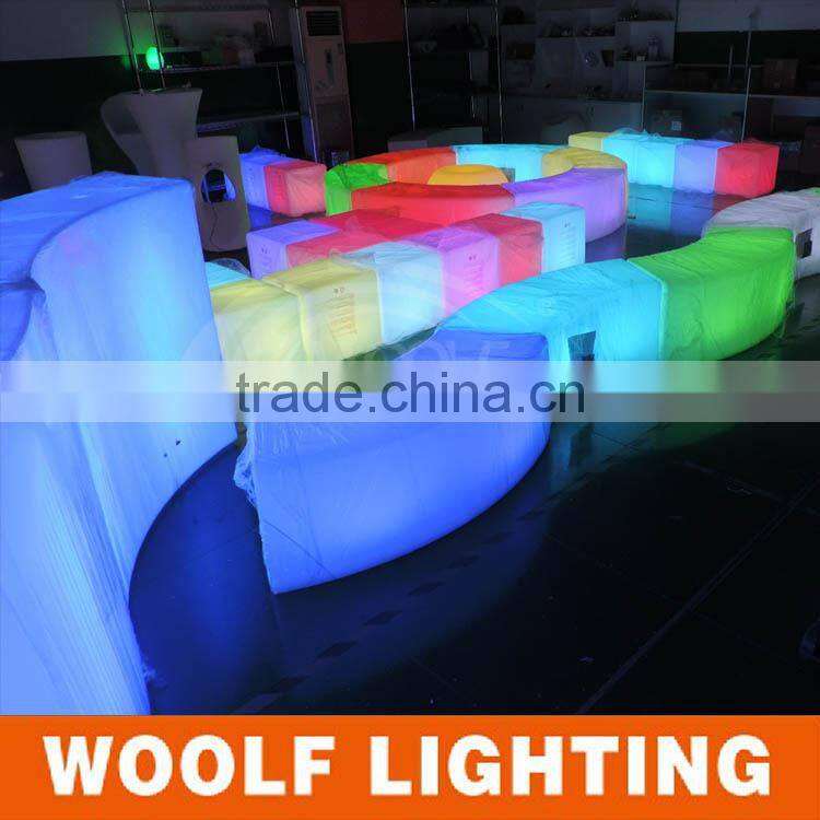 2014 hot sale rechargeable battery color changing plastic LED bar chair