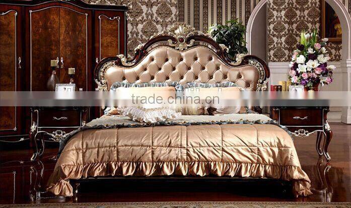 BISINI Brand New Bedroom Furniture, Royal and Luxury Bedroom Furniture Set, King Size Bed with Nightstand Set (BF01-ML014)