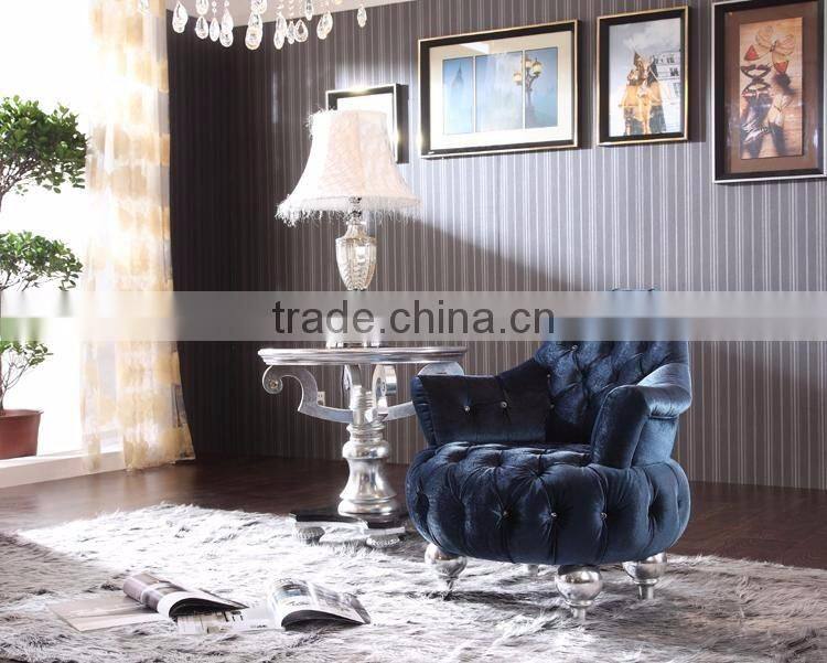 Solid wood furniture concise cosy design living room leisure fabric single sofa