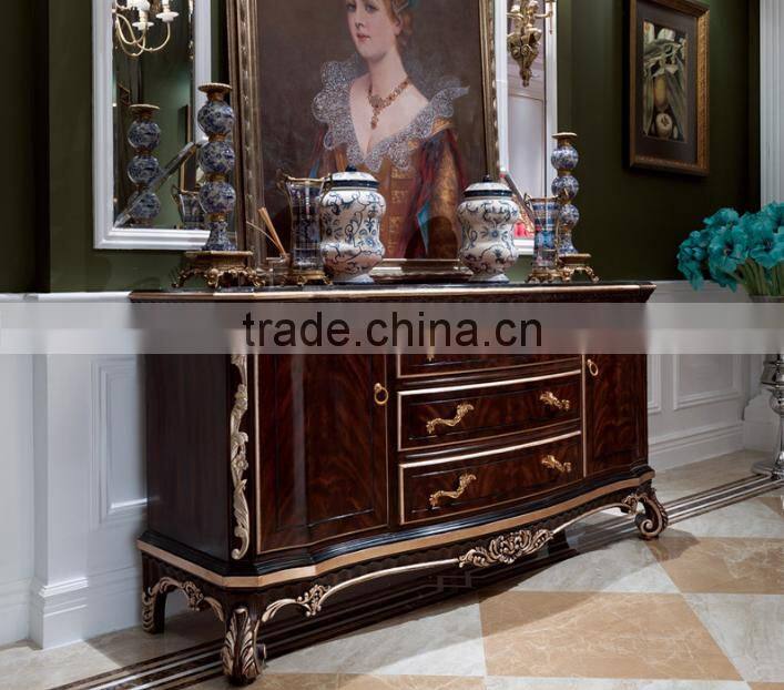 Neoclassic wooden dining room furniture solid wood hand carved sideboard