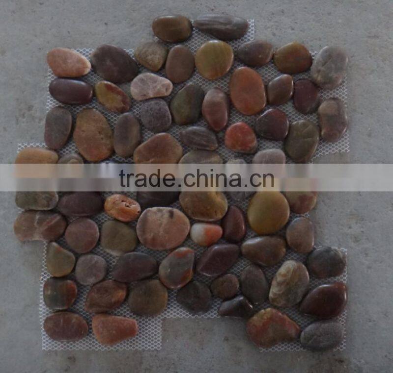 red polished pebble stone /cobble stone tile