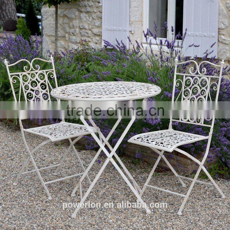 Unique Outdoor Furniture Foldable Garden Patio Set Antique White
