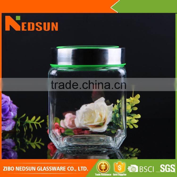 Chinese wholesale Hot selling items square glass jar top selling products in alibaba