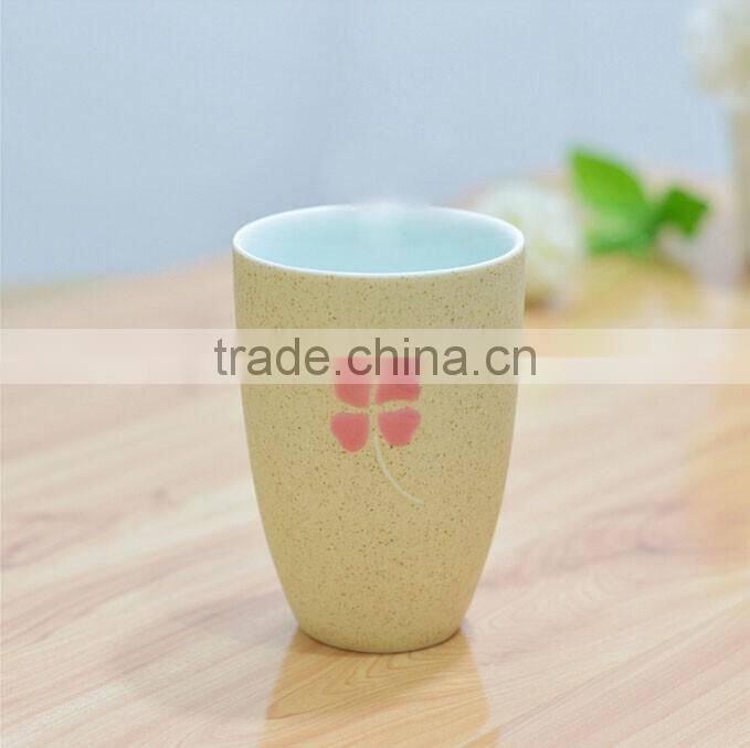 haonai high quality lucky clover decal ceramic mug with handle