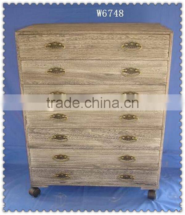 eco-friend natural wooden cabinet with basket drawes for living room