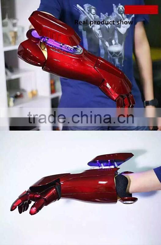 New arrival cool ironman arm 1:1 wearable MK7 Flashing Light Arm gloves,Cosplay Costume Remote Control Gloves With LED Light