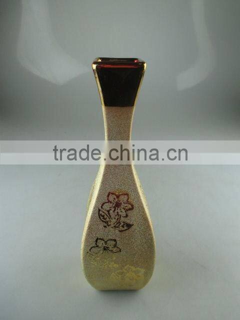 Stocklot golden ceramic vase for flower/decorate for wholesale