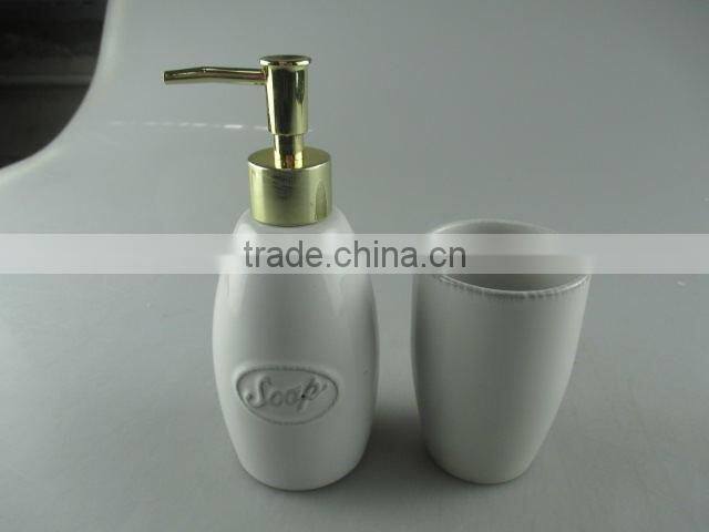 Stocklot ceramic bottle for shower cream/hand wash use with mug