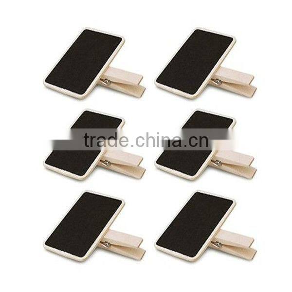 Cute Wooden Chalkboards with Clip Mini Message Board Note Blackboard Photo Paper Clips Name Tags