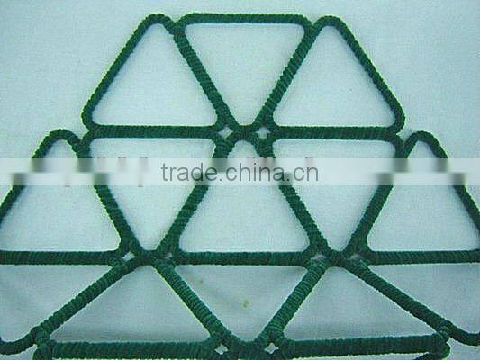 Cyan wool woven iron frame flower hanging scarfs&ties holder