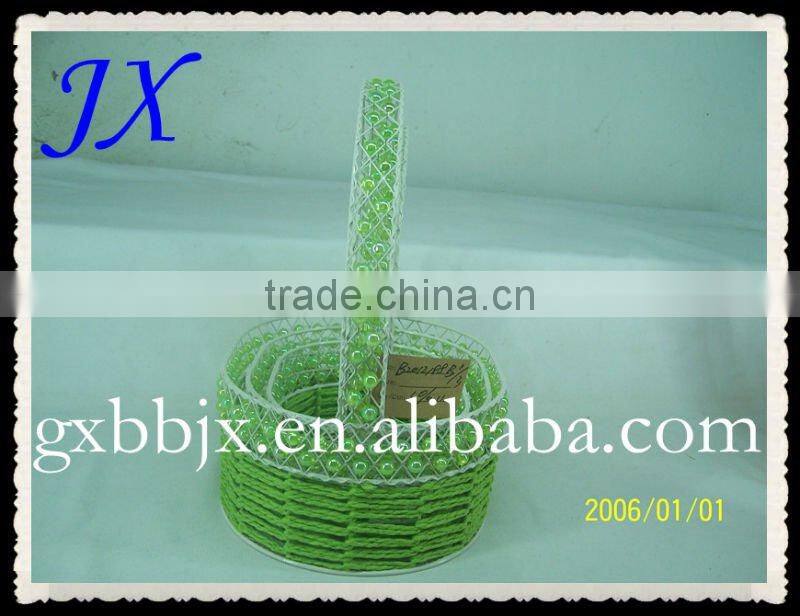 paper rope beads hanging adorn article basket with handle