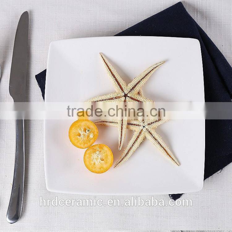 22.5*15*1cm star hotel white ceramic dinner plate beef plate