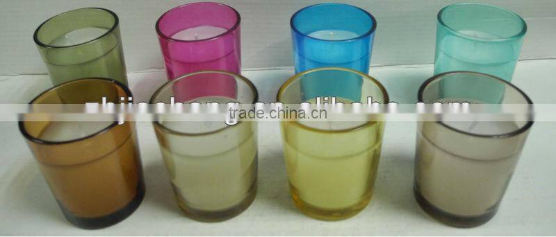 colorful cylinder teacup glass candle holder