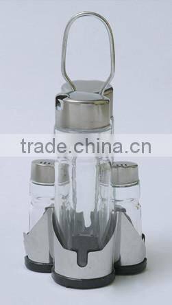 clear round kitchen glass essential oil used container set with metal rack