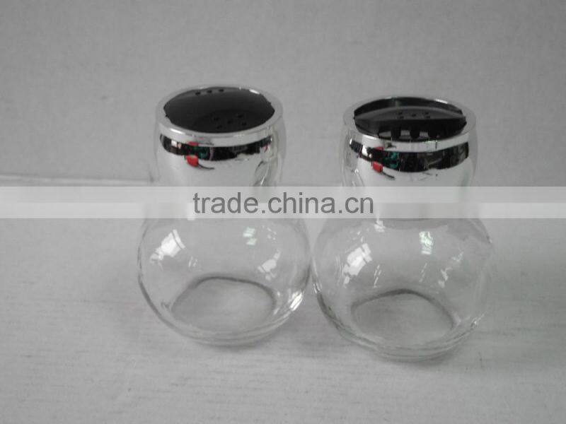 8pcs glass spice bottle set with wooden stand