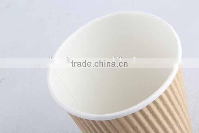 Disposable doubled-walled kraft paper cup ripple wall paper cup