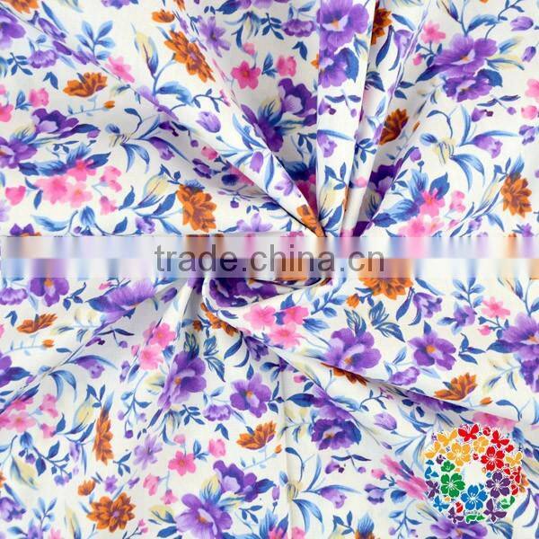 100% Cotton Fabric Printed Flowers & Stars Woven Fabric For Sale