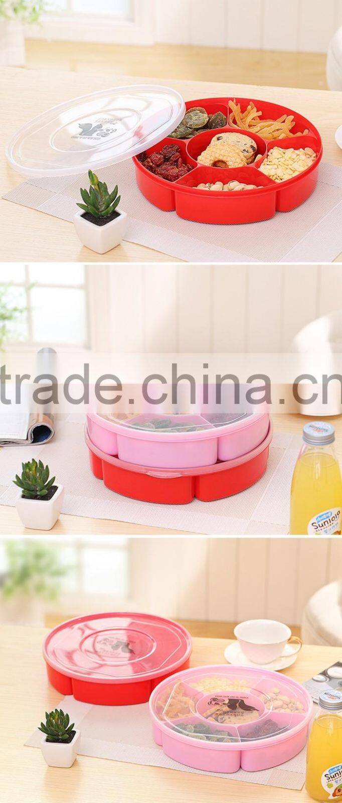 emc food storage boxes, food storage box with dividers, round shape plastic food storage box