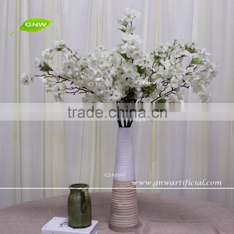 GNW BLB-CH1605015 Cheap wedding decoration ivory white silk Artificial cherry blossom for sale