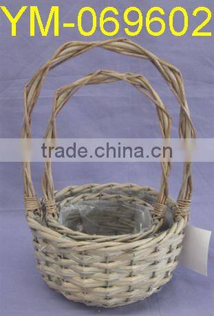 Rectangular Willow Garden Basket With Ears.
