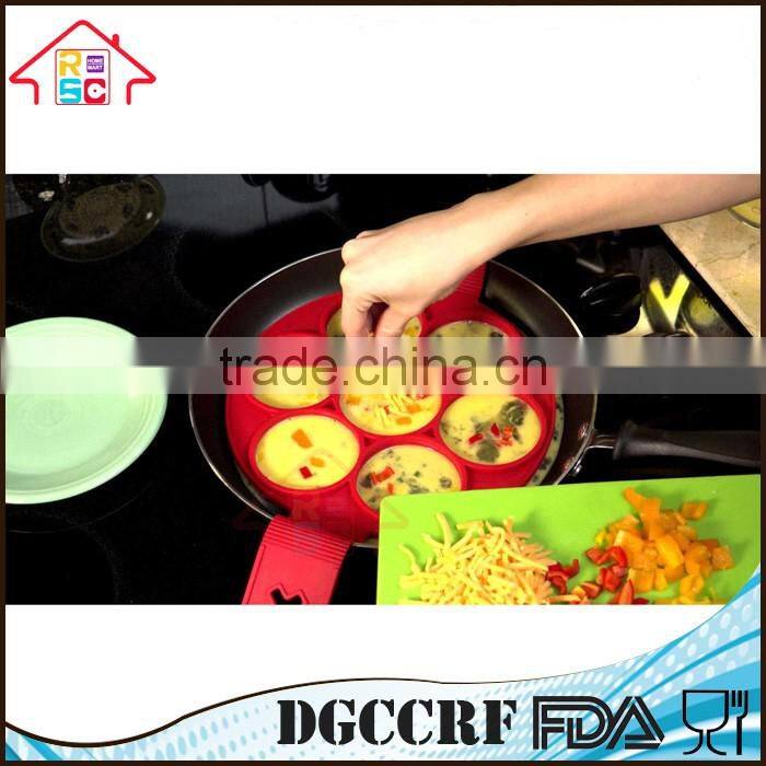 2017 Nonstick Silicone Pancake Ring, Fried Egg Mold Egg Ring Egg Shaper, Fast & Easy